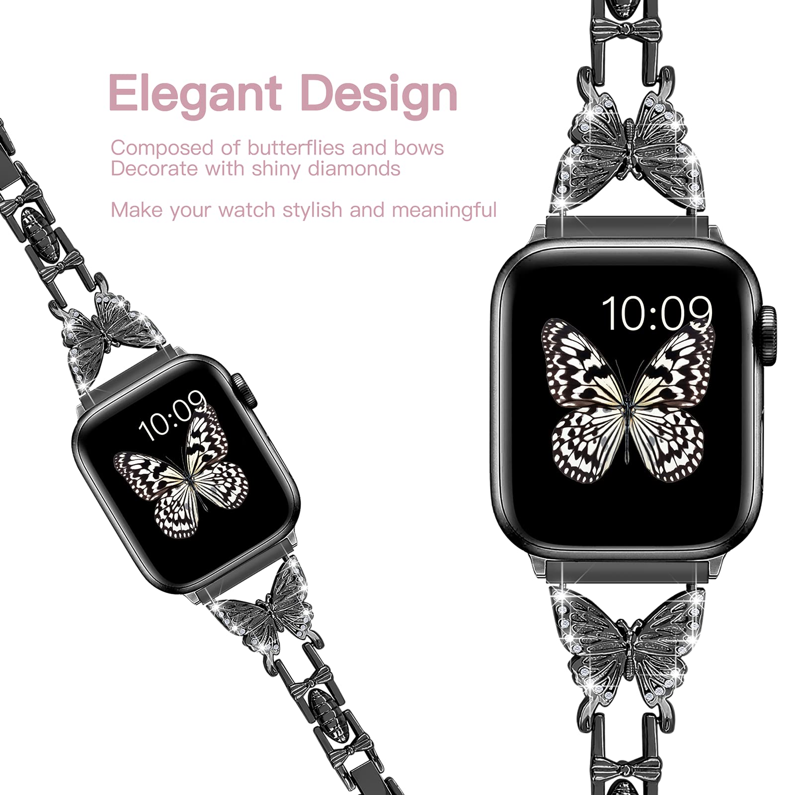 Butterfly Sparkling Diamond iWatch Series