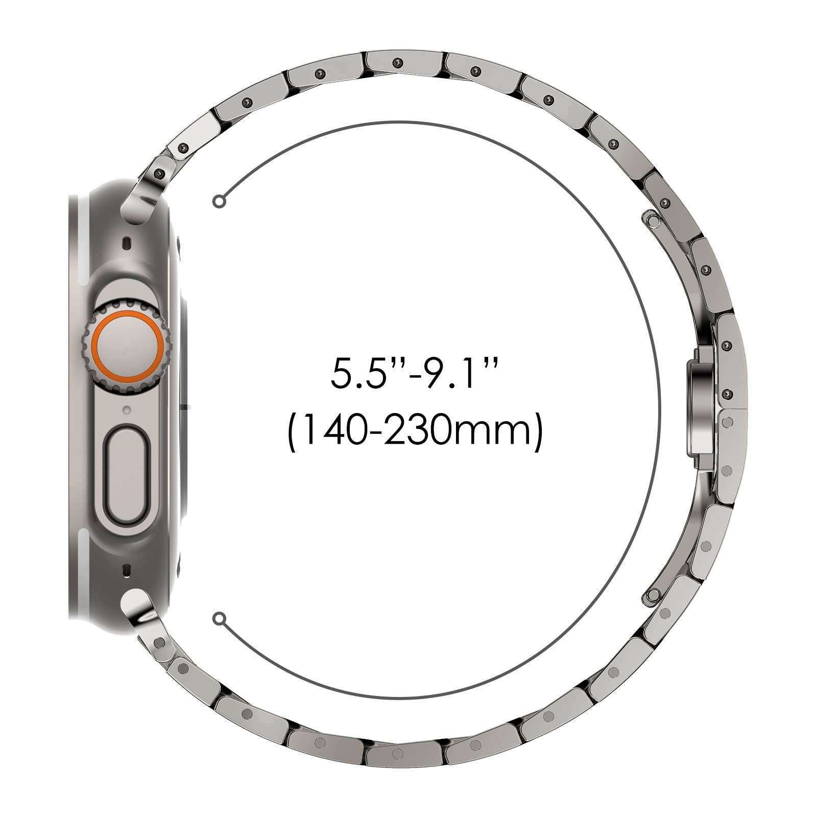 Titanium/Orange Stainless Steel Band