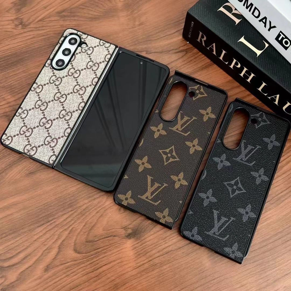 Luxury Embossed Leather Fold Case