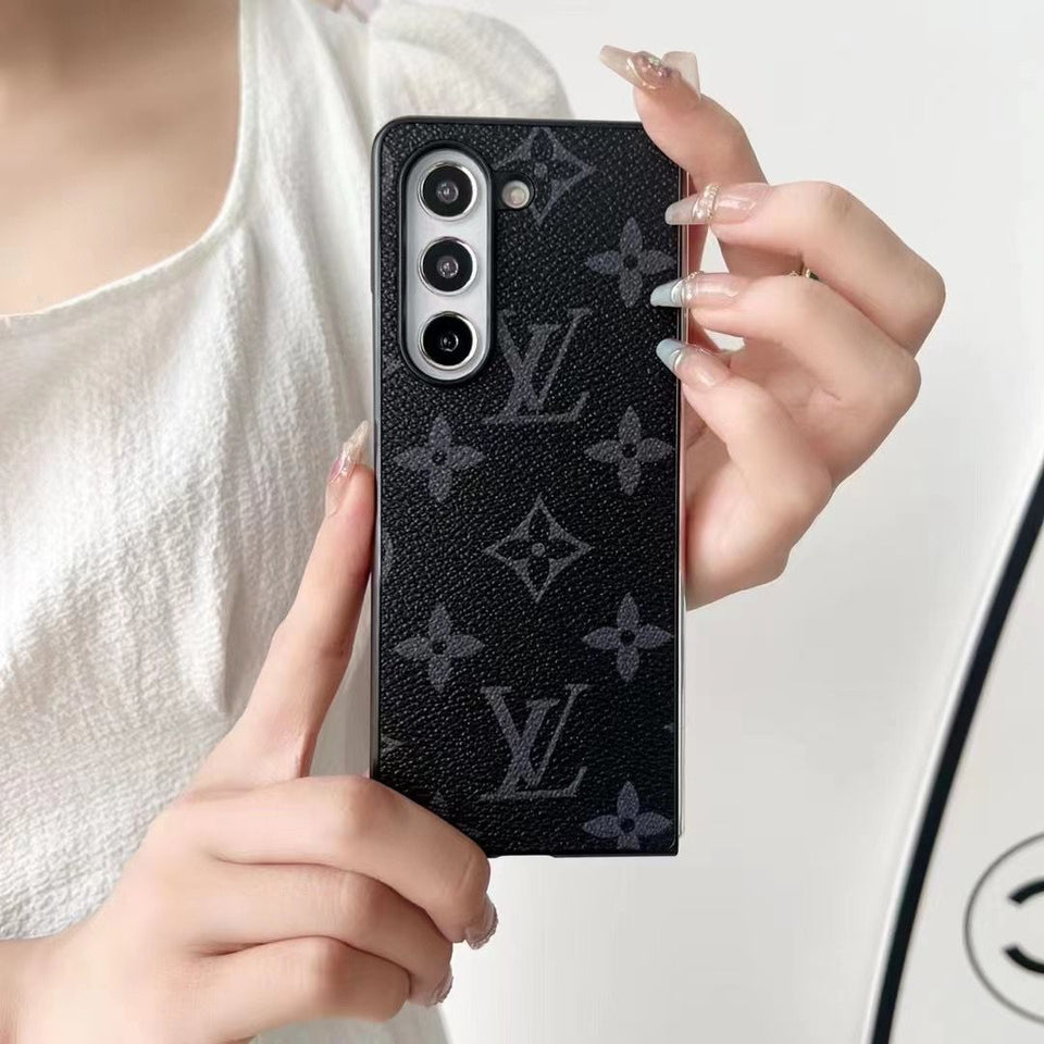 Luxury Embossed Leather Fold Case