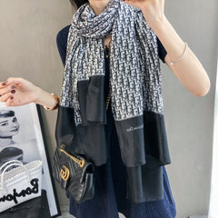 Double-Sided Vintage Pattern Silk Scarf