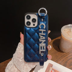 Bright Leather Rhinestone Letters Wristband Case