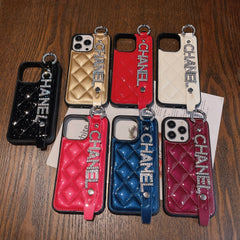 Bright Leather Rhinestone Letters Wristband Case