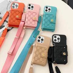 Leather Rivet Card Wallet Crossbody Case
