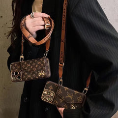 Luxe Printed Leather Crossbody Coin Purse Case