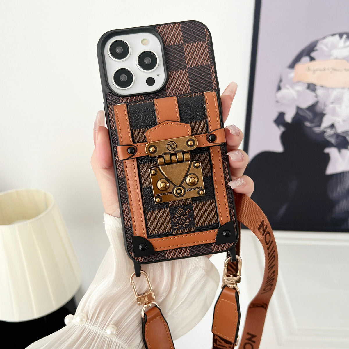 Luxury Leather Crossbody Card Case