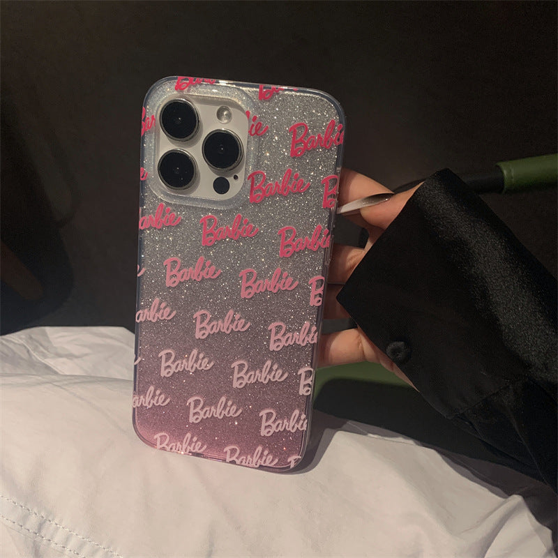 Gradient Glitter Bow Heart Diamond Case
