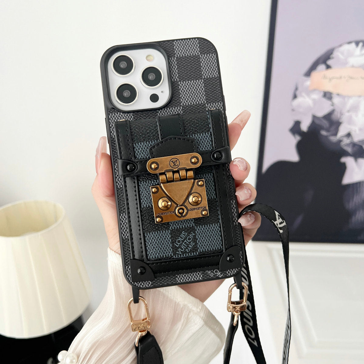 Luxury Leather Crossbody Card Case
