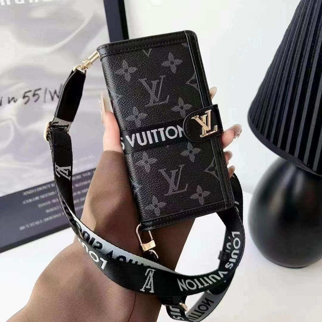 Luxury Leather Wallet Lanyard Case
