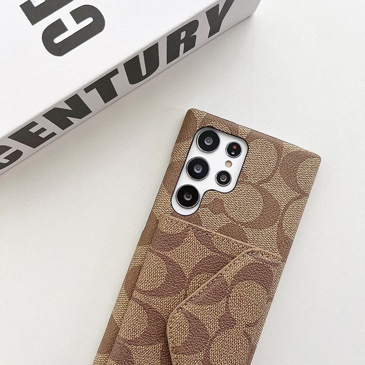 Fashionable Retro Leather Card Holder Samsung Case