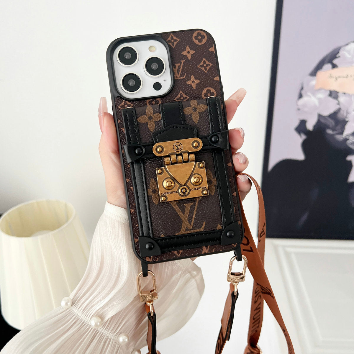 Luxury Leather Crossbody Card Case
