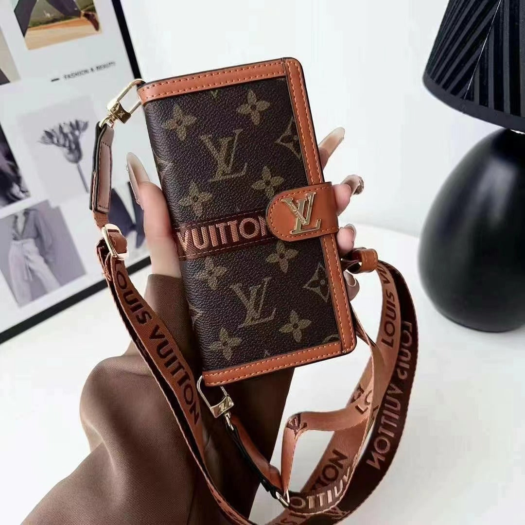 Luxury Leather Wallet Lanyard Case