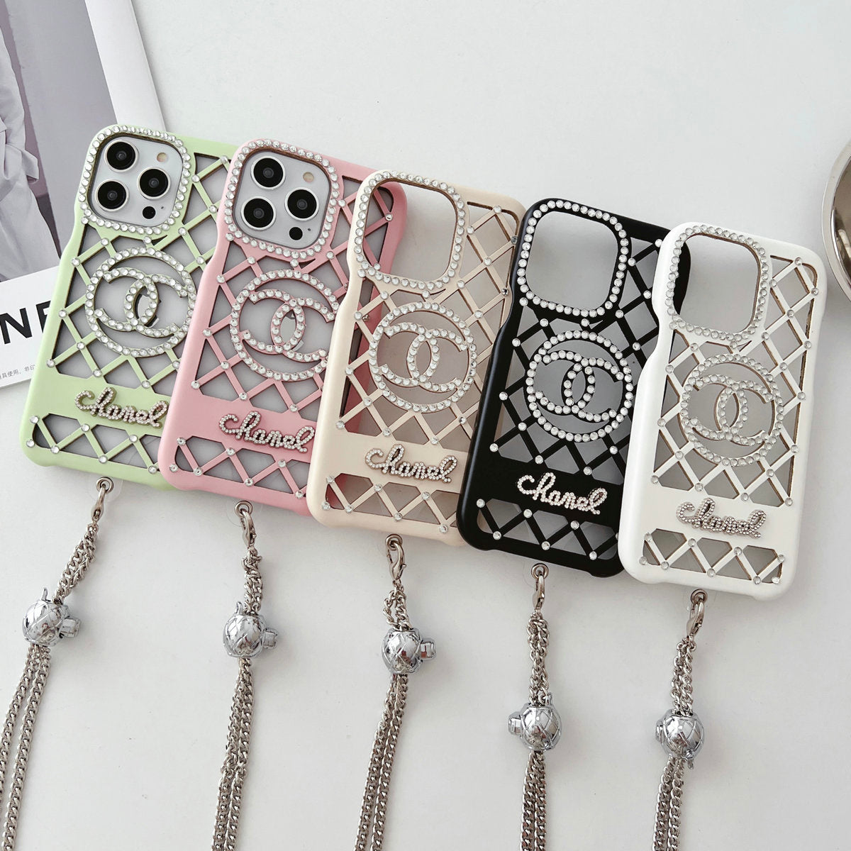 Luxury Hollow Diamond Crossbody Case