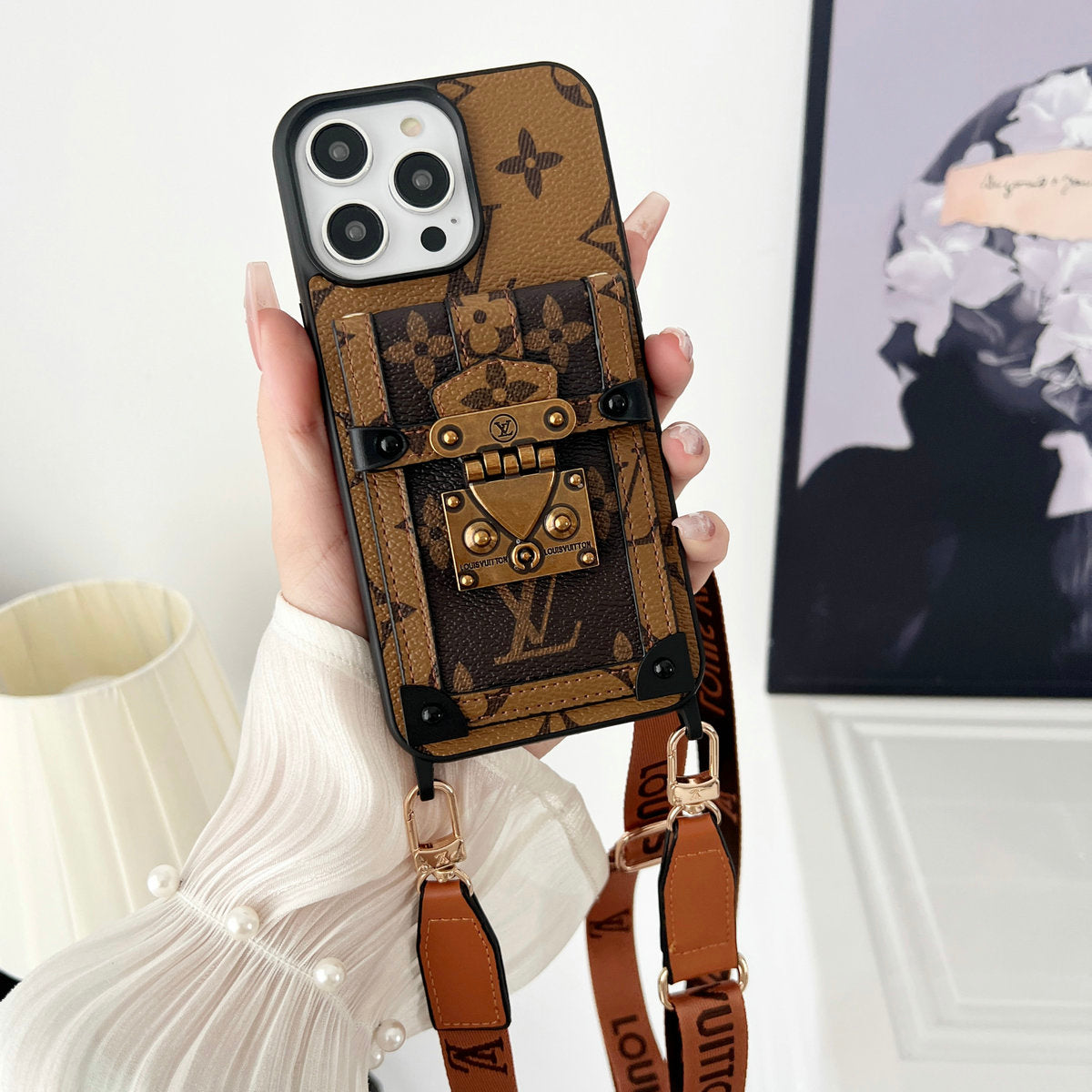 Luxury Leather Crossbody Card Case