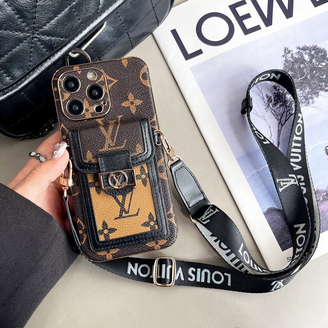 Electroplated Leather Luxury Crossbody Case
