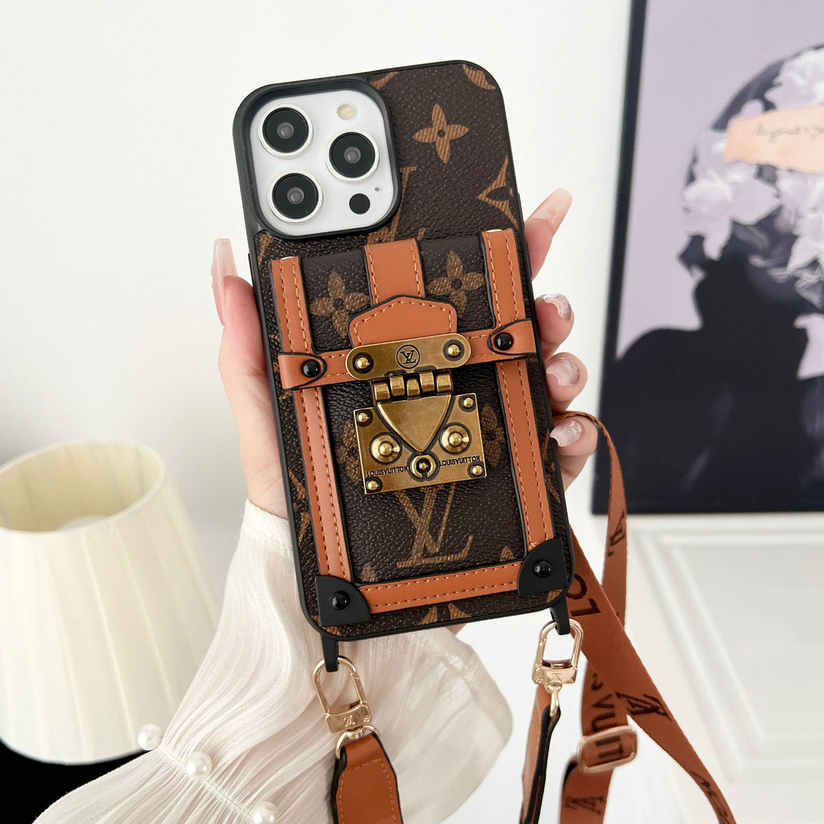 Luxury Leather Crossbody Card Case