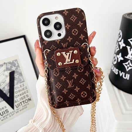 Monogram Embossed Leather Chain Case