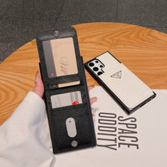 Triangle Logo Leather Flip Card Case Samsung Case