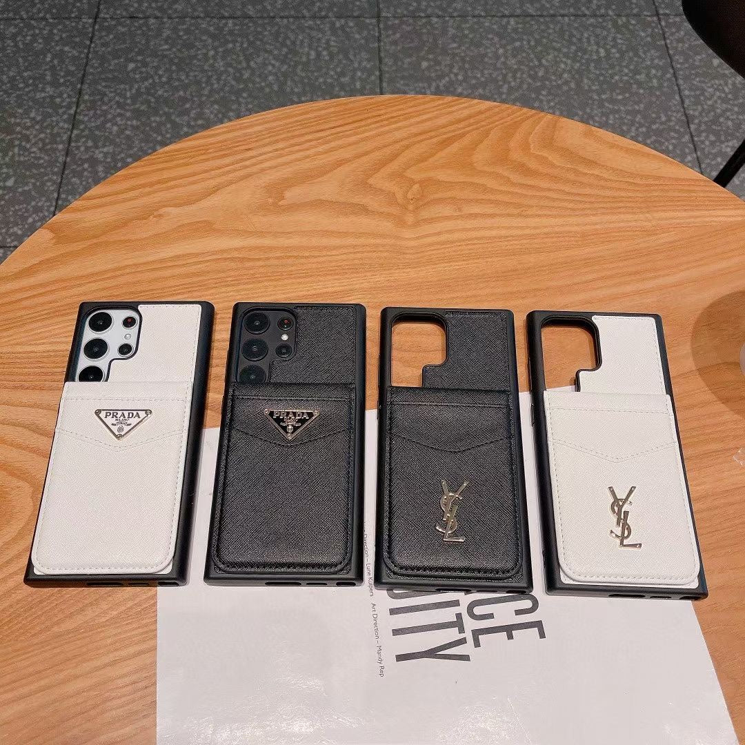 Triangle Logo Leather Flip Card Case Samsung Case
