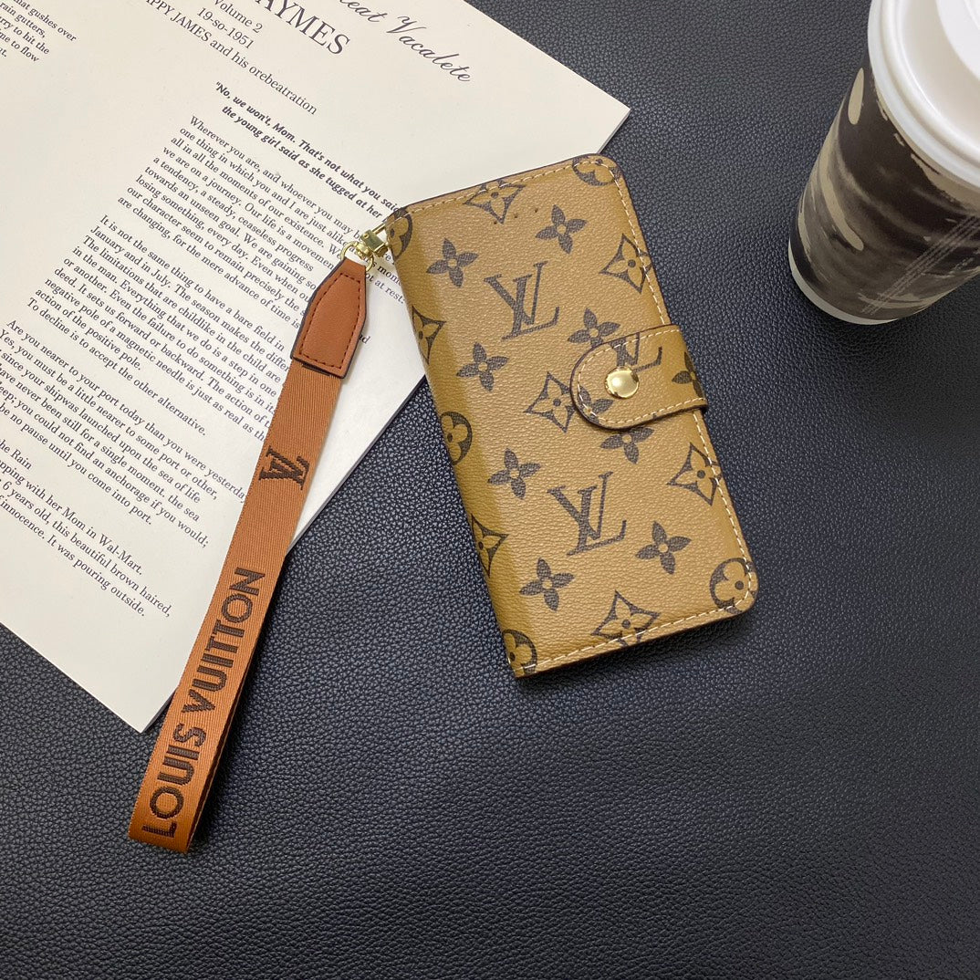 Leather Multi-Function Back Card Holder Case