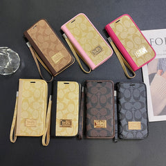 Leather Gold Logo Wallet Samsung Case