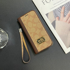 Leather Gold Logo Wallet Samsung Case