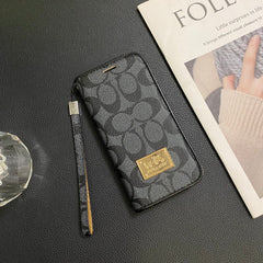 Leather Gold Logo Wallet Samsung Case