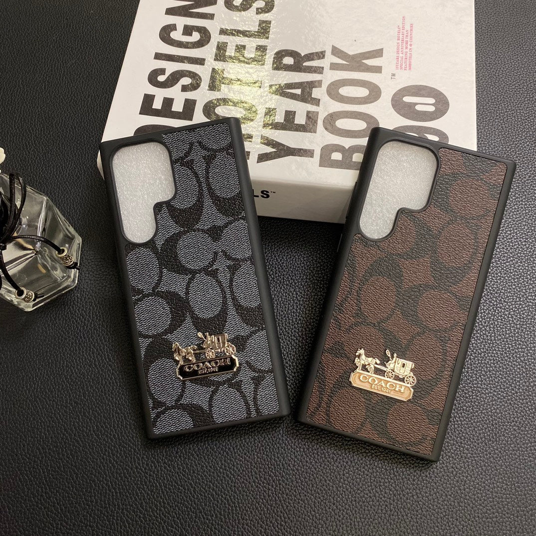 Vintage Retro Leather Carriage Logo Samsung Case