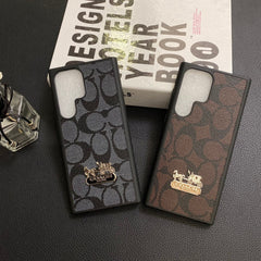 Vintage Retro Leather Carriage Logo Samsung Case