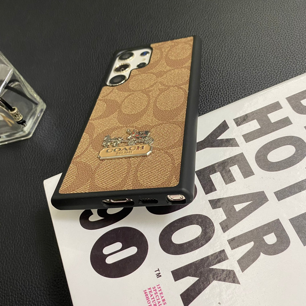 Vintage Retro Leather Carriage Logo Samsung Case