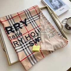 Four Color Classic Plaid Silk Scarf