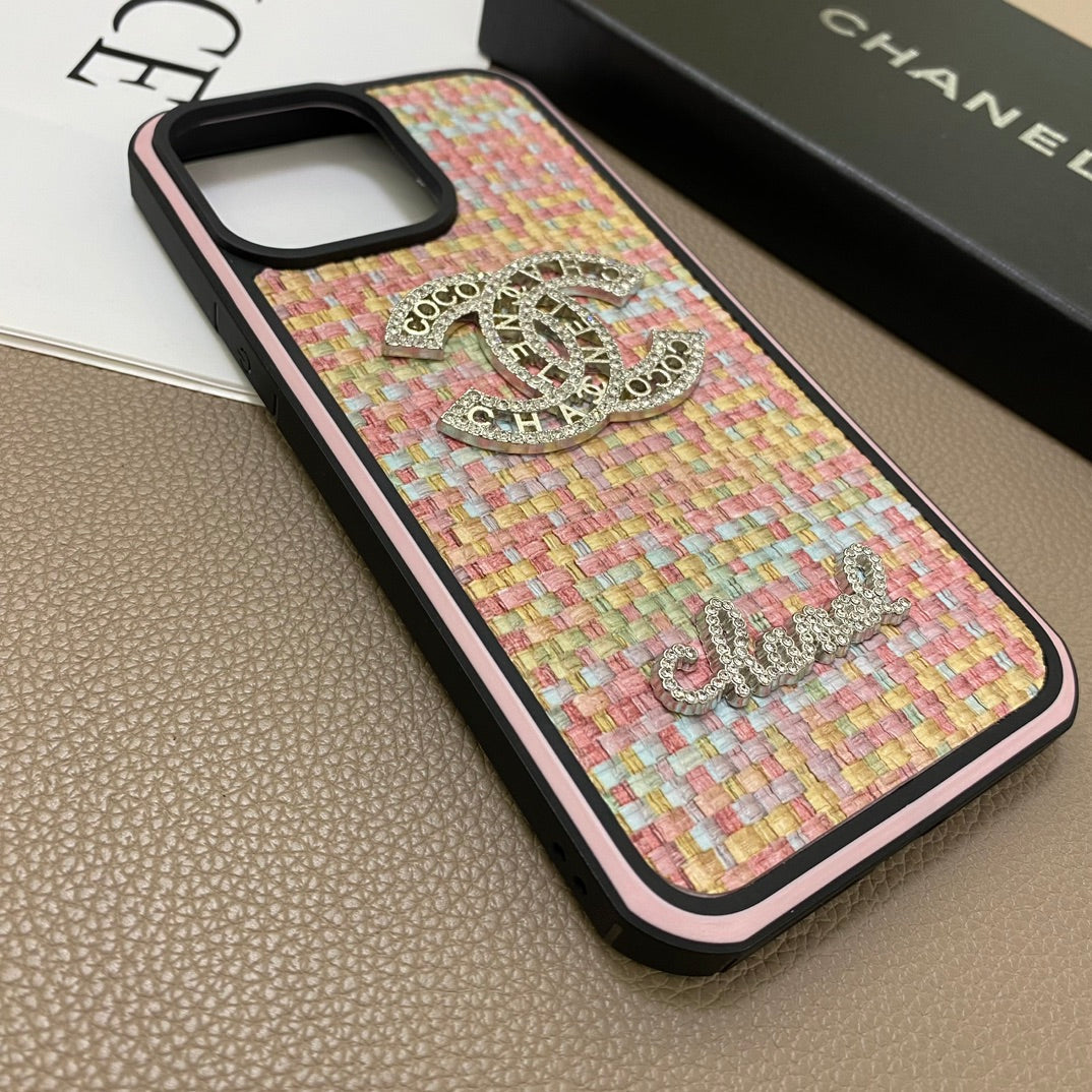 Pearl Diamond Logo Woven Pattern Case