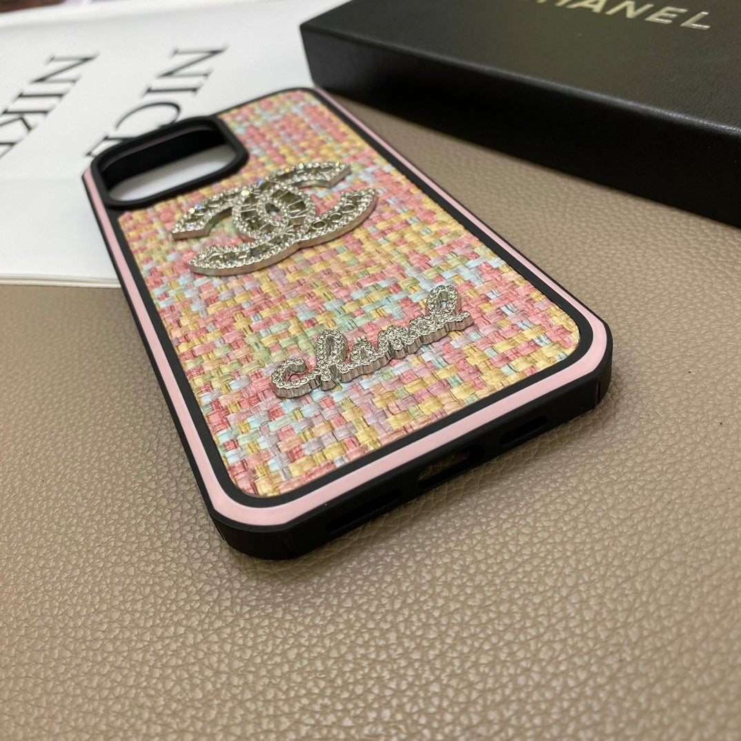 Pearl Diamond Logo Woven Pattern Case