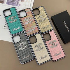 Pearl Diamond Logo Woven Pattern Case