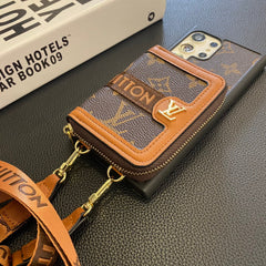 Fashion Leather Card Holder Lanyard Samsung Case