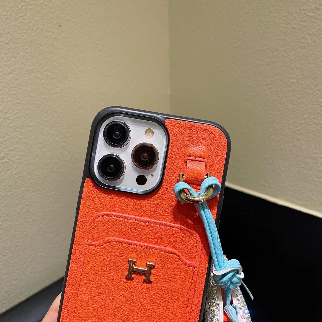 Leather Card Holder Horse Pendant Case