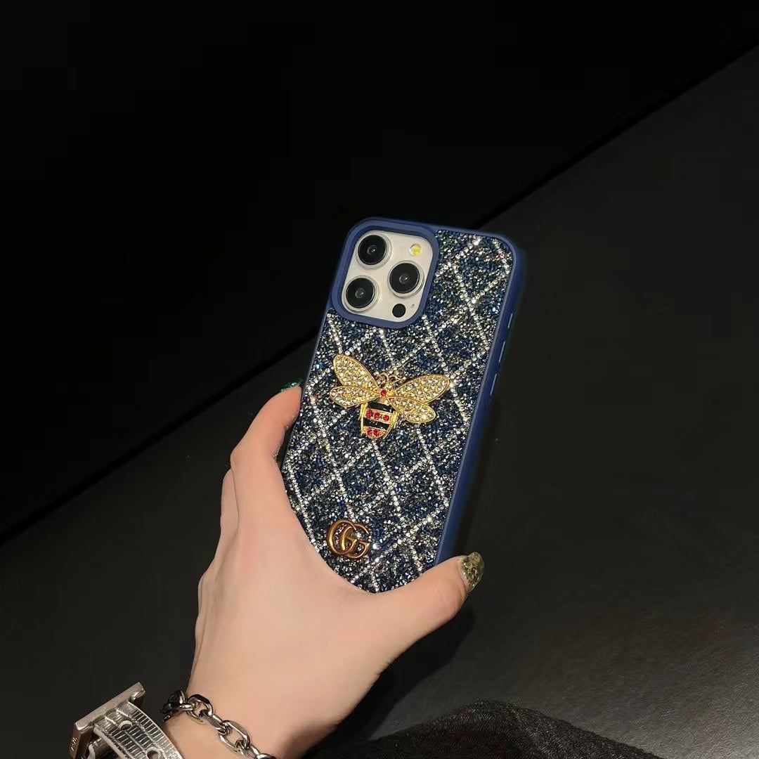 Electroplated Sparkling Diamonds Bee Case