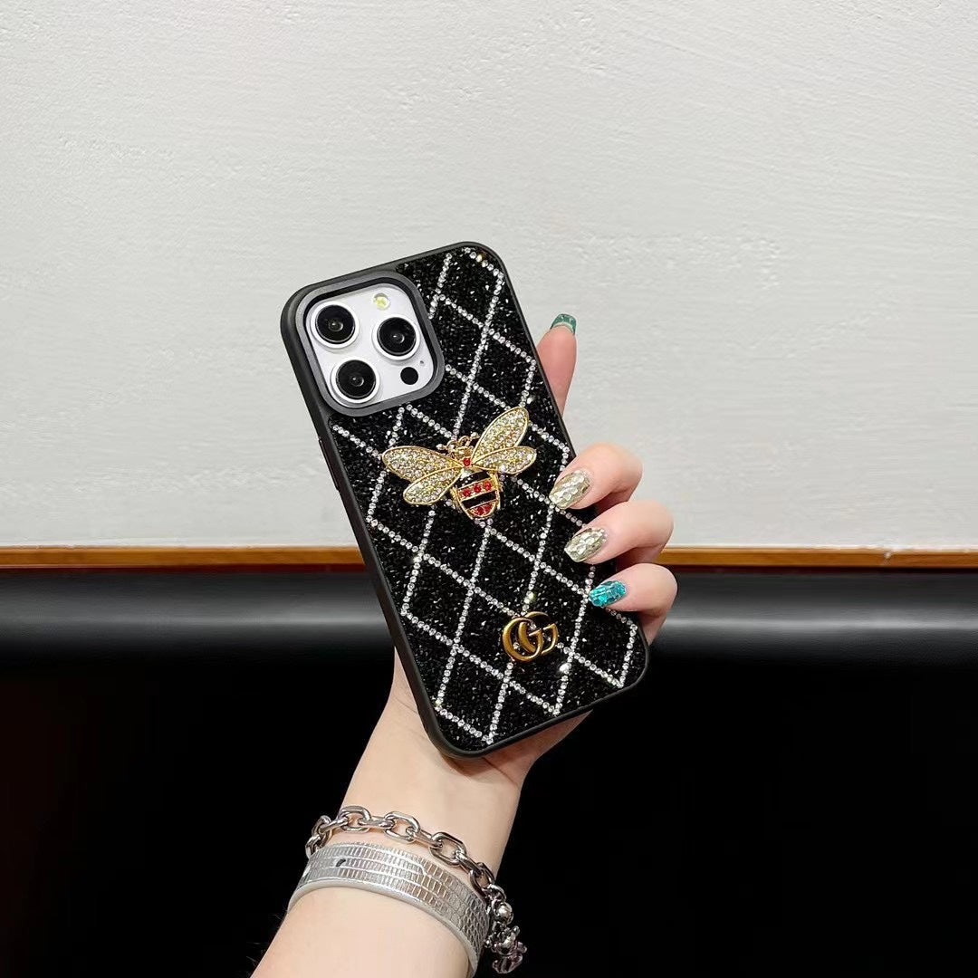 Electroplated Sparkling Diamonds Bee Case