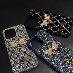 Electroplated Sparkling Diamonds Bee Case