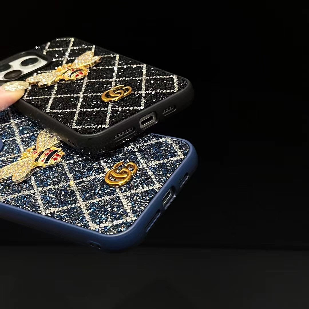 Electroplated Sparkling Diamonds Bee Case