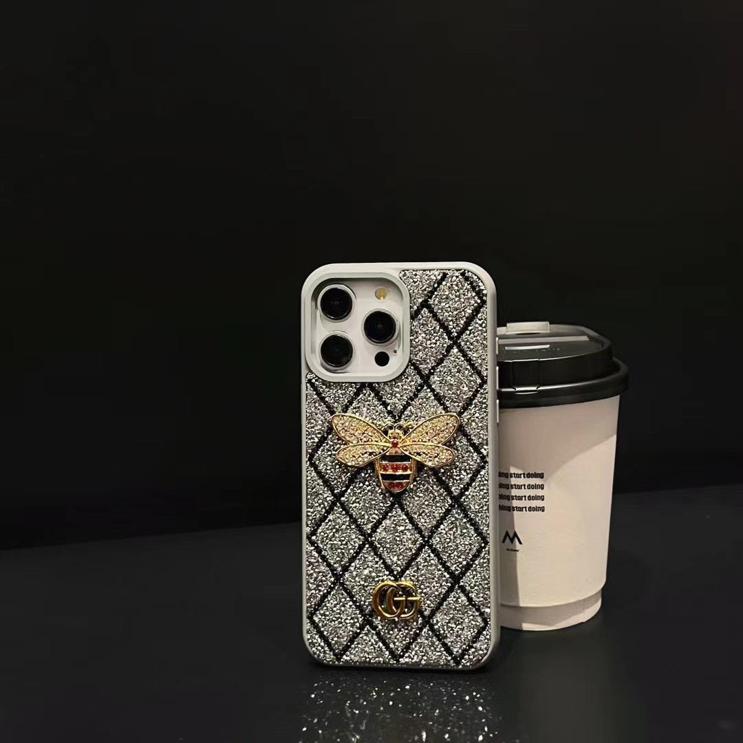 Electroplated Sparkling Diamonds Bee Case