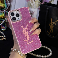 Shiny Gold Label Glitter Case