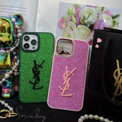 Shiny Gold Label Glitter Case