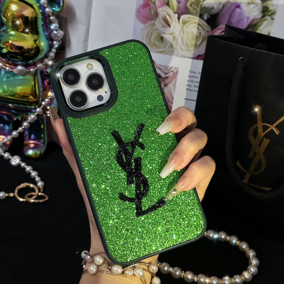 Shiny Gold Label Glitter Case