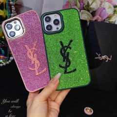 Shiny Gold Label Glitter Case