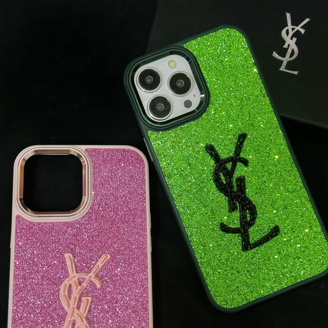 Shiny Gold Label Glitter Case
