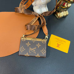 Luxury Leather Embossed Crossbody Card Holder