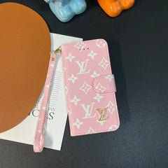 Fashion Leather Metal Logo Wallet Case