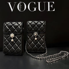 Camellia Diamond Pattern Crossbody Phone Bag
