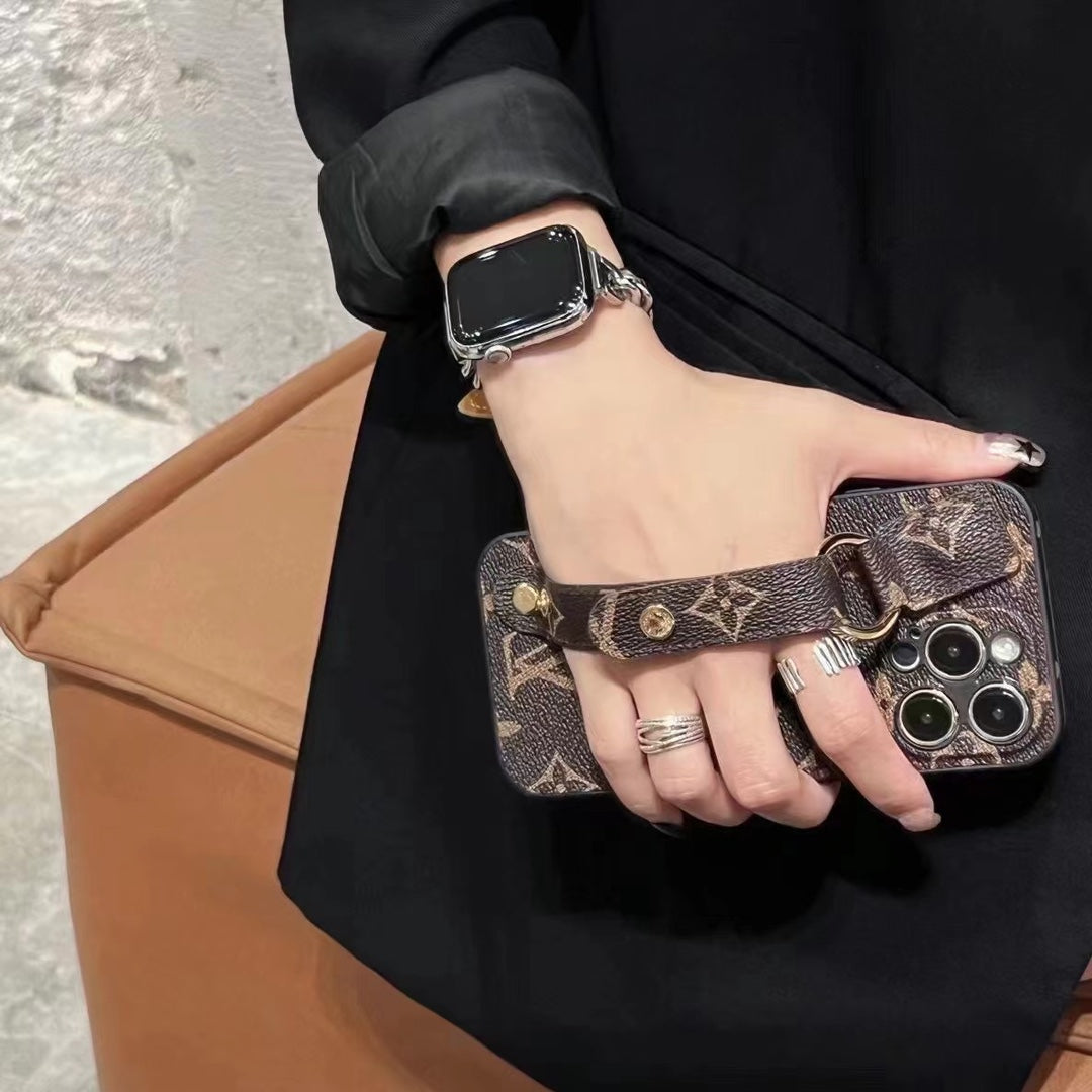 Embossed Leather Wristband Case